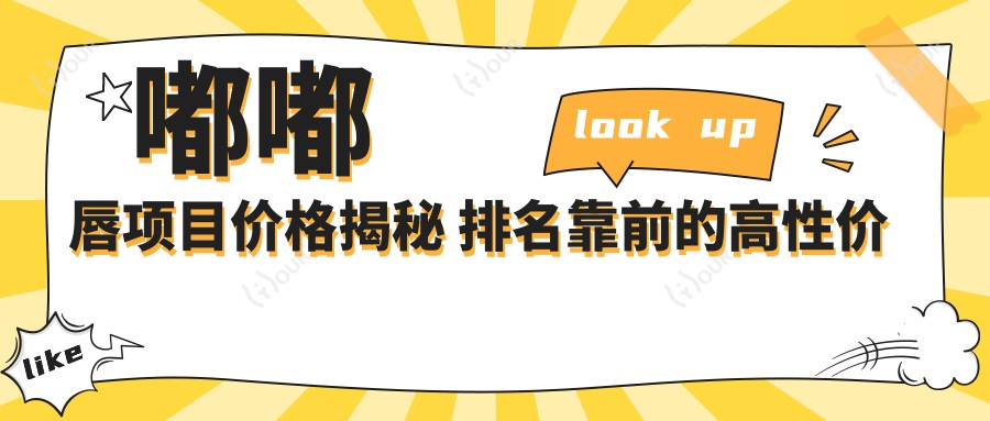 嘟嘟唇项目价格揭秘 排名靠前的高性价比选择