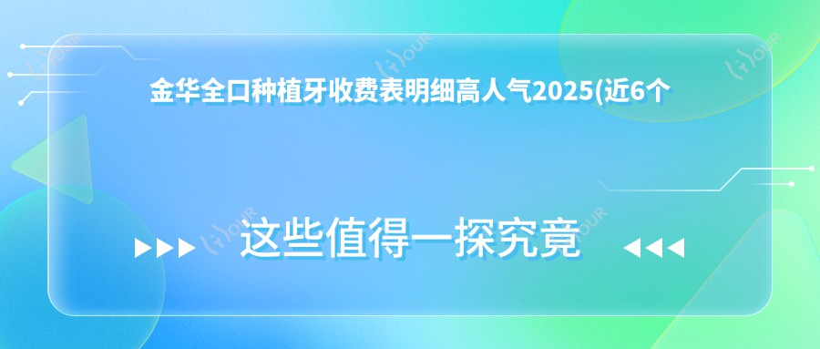 金华全口种植牙收费表明细高人气2025(近6个月均价为:4468元)