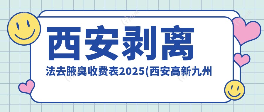西安剥离法去腋臭收费表2025(西安高新九州医院480元起/西安画美医疗美容医院690起)