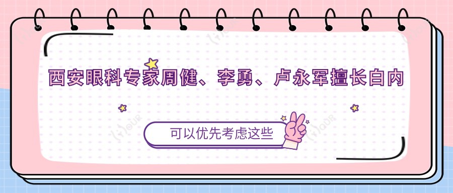 西安眼科医生周健、李勇、卢永军擅长白内障手术及眼底病治疗，详解出诊挂号信息